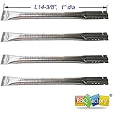 bbq factory&reg; JBX491(4-pack) Replacement Straight Stainless Steel Pipe Burner for Charbroil, Brinkmann, Charmglow, Charmglo, Uniflame, Lowes Model Grills