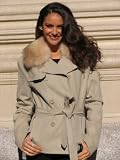 NEW OATMEAL MICROFIBER FUR JACKET sz8/10 #10590