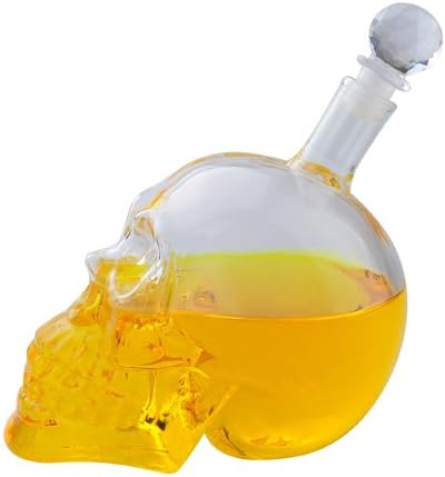 500ml Crystal Skull Head Shaped Glass Bottle Decanter for Whiskey/vodka/beer/wine