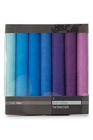 7 Pack Pure Cotton Assorted Handkerchiefs