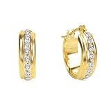 Diamond Fascination 14K Gold Diamond Accent Round Hoop Earrings