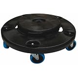 Dolly for Round Brute Trash Container, 250 Pound Load Capacity, Black RUB264000BK