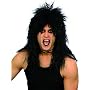 Hard Rocker Black Fancy Dress 80's Men's Rock Star Costume Wig