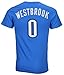 Adidas Mens Oklahoma City Thunder NBA Russell Westbrook T Shirt Blue