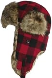Klondike Sterling Youth Plaid Trooper Hat Child Winter Wool Blend Trapper for Kids