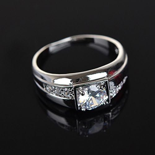 Auguston jewerly Sale White Gold Filled Statement Ring Geometric Cluster Rings For Women Engagement Wedding Finger Ring