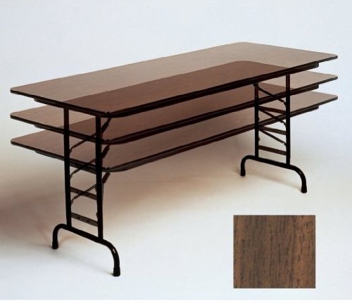 Correll Cfa3072Px-01 . 75 Inch High-Pressure Top Folding Tables - Adjustable Height - Walnut