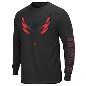 NHL Washington Capitals Men's Goal Crease Long Sleeve Shirt, Black, X-Large