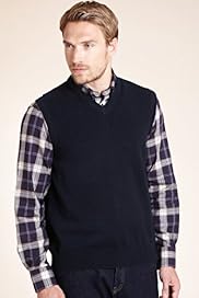 2 Longer Blue Harbour Pure Lambswool V Neck Slipover