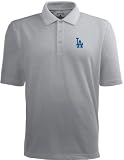 Los Angeles Dodgers Heathered Grey Pique Extra Light Polo Shirt