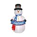 Gemmy 4` Inflatable Patriotic Snowman holding God Bless America Banner