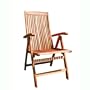 VIFAH V145 Outdoor Wood Folding Arm Chair with Multiple-Position Reclining Back, Natural Wood Finish, 18 by 22 by 41-Inch