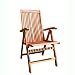 VIFAH V145 Outdoor Wood Folding Arm Chair with Multiple-Position Reclining Back, Natural Wood Finish, 18 by 22 by 41-Inch