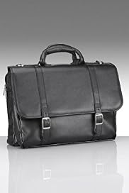 Double Buckle Panelled Briefcase