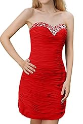 Strapless Chiffon Sheath Sweetheart Natural   Waistline Sequined Cocktail Mini Dress 