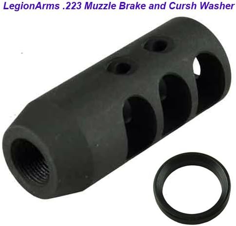 LegionArms® Competition Short Device Brake for Model 4/15 .223 1/2x28 Thread With Crush Washer - 223 Break