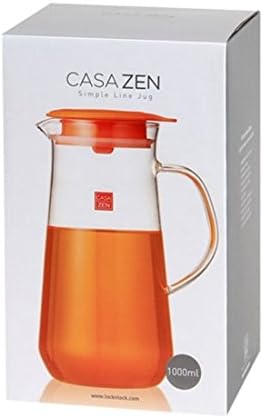 LockandLock CASA ZEN Simpleline Heat-resistant Glass Jug Water Bottles 33.81oz (Orange)