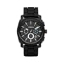 Fossil Men's FS4487 Black Silicone Bracelet Black Analog Dial Chronograph Watch