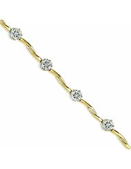 Genuine 14K Yellow Gold Diamond Bracelet 9 Grams Of Gold 100% Satisfaction Guaranteed.