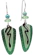 Barbara MacCambridge Seafoam Green & 925 Silver Abstract Dangle Earrings by Adajio