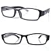 Modebrille ohne St�rke klar Nerd Wayfarer Leder - Optik schwarz