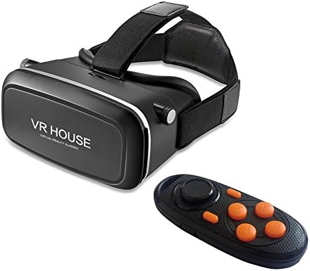 SmartVR Immersive VR Box Cardboard for iOS Android Phone Watch VR Movie and Play VR Game, Immersive VR Glasses With Bluetooth Game Pad