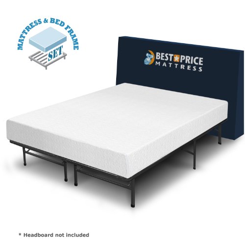 Luxtouch 8" Comfort Premium Memory Foam Mattress and Frame Set - Queen On Sale
