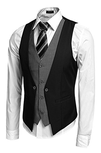 Coofandy men s v-neck sleeveless slim fit jacket busine…