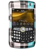 Blue Plaid Checker Snap on Hard Skin Cover Case for Sprint Nextel Blackberry Curve 8350