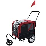 Aosom Elite-Jr Dog Pet Bike Trailer / Stroller w/ Swivel Wheel - Red / Black