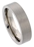 Titanium 6 mm (1/4) Flat Comfort Fit Band with Satin Finish