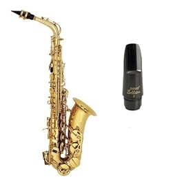 Maybach Alto Saxophone - Gold Lacquer w Deluxe Convertible Case, Accessories and Selmer Mouthpiece, 2 Year Warranty