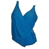 Gottex Blue Plus Size Surplice Tank Swimsuit 7U03279 Black