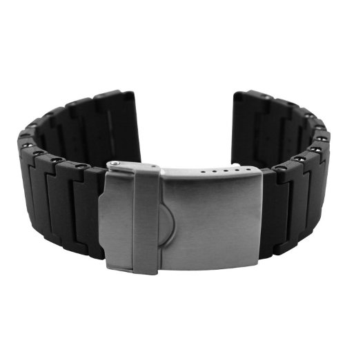 Polyurethane black link bracelet watch band for luminox…