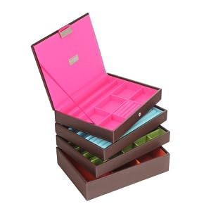 Stackers Coffret à bijoux marron et crème comprenant 4 tiroirs