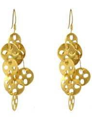 Sterling Silver Gold Plated Handmade New Fahion Female Dangle Earrings Jewelry