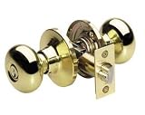 Master Lock BAC0603 Ball Combo - keyed Entry Knobset with Keyed Alike Single Cylinder Deadbolt with SilvaBond Antimicrobial Protected Finish, Polished Brass