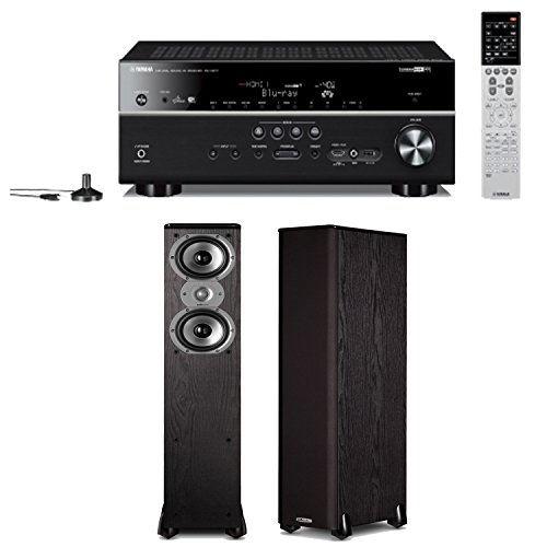 Yamaha RX-V677 7.2-channel Wi-Fi Network AV Receiver Plus A Pair of Polk Audio TSi 300 Floorstanding Speakers