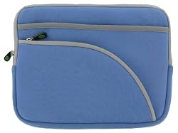 Blue Tri-Pocket Neoprene Sleeve Case for Apple iPad 16GB (iPad NOT Included)
