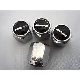 Mercedes-Benz Black Logo Tire Stem Valve Caps