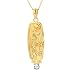 10K Gold Blue Topaz Good Luck Pendant 18