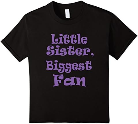 Kids Little Sister, Biggest Fan Sports Youth T-shirt 8 Black