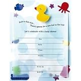 Yellow Duckie Baby Shower Printable Invitations Kit 8 Pack