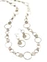 Gold Tone Circle Links Necklace Earring Fashion Jewelry Set
