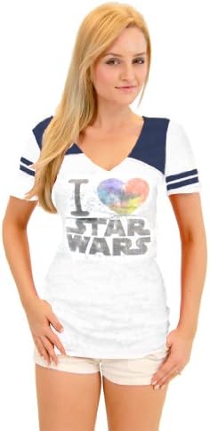 True Vintage I Heart Love Star Wars Juniors Burnout White & Navy T-shirt