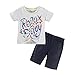 Mud Kingdom Toddler Boys Woven Shorts Set Summer Holiday Enjoy Relax Gray 4T Outfits Casual