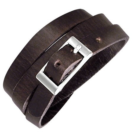 Beautiful Triple Wrap Leather Bracelet, Fits 6 to 7.5 Inch Wrists
