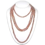 {Lightning Sale} HinsonGayle High-Luster Pink Pearl Rope Necklace 82 inches