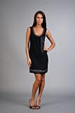 Black Studded Stretch Silk Dresses by Hale Bob