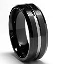 8MM Two Tone High Polish / Matte Finish Men's Tungsten Ring Wedding Band Sizes 8 to 12